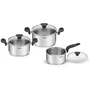 Tefal Batería de Cocina E308S674 | Cazo Ø16cm, Cacerolas Ø18cm y Ø20cm | Aluminio | Apta para Inducción y Horno