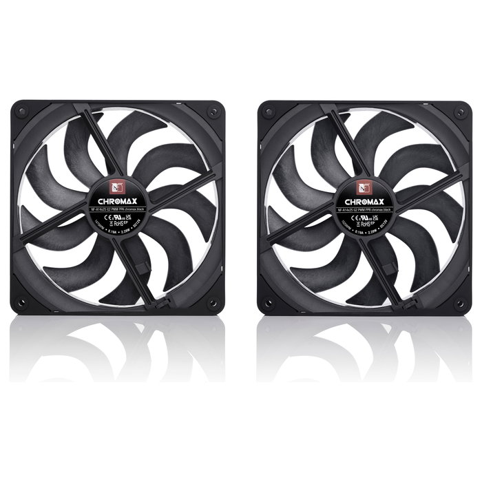 NOCTUA NF-A14x25 G2 PWM Sx2-PP chromax.black de 140 mm (2 unidades)