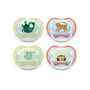 Avent Philips Pack de 4 Chupetes SCF087/22 - Ultra Air - Para Día y Noche - Sin BPA - Amarillo y Naranja