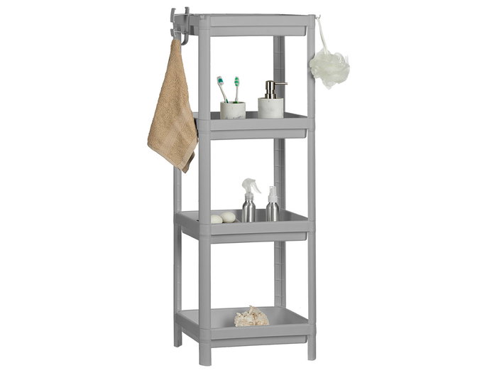 Berilo Estanteria Plastico Gris 4 Baldas 100 cm (Set de 6)