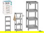 Berilo Estanteria Plastico Gris 4 Baldas 100 cm (Set de 6)