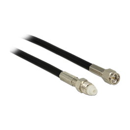 DeLOCK Cable Coaxial RG-58 SMA a FME 15 m Negro