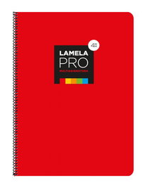 Lamela Bloc Tapa Extra Dura Fº 100H Cuadrovia 4 Mm Rojo (5 Colores En Banda) (Set de 5)
