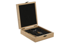 DKD Home Decor Set de Vino de 5 Piezas en Bambú e Inox Natural