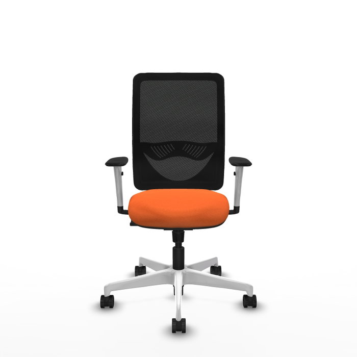 PIQUERAS Y CRESPO Silla de oficina Zulema con mecanismo Sincro, Tela Naranja y Malla Negra PIQUERAS Y CRESPO Silla de oficina Zulema con mecanismo Sincro, Tela Naranja y Malla Negra