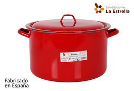 La Estrella Olla Recta con Tapa 32 cm Rojo (4 Unidades)