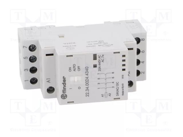 FINDER Contactor de Instalación Modular 4-polar 25A 24VAC/24VDC
