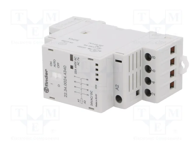 FINDER Contactor de Instalación Modular 4-polar 25A 24VAC/24VDC
