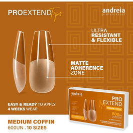 Andreia Pro Extend Tips Medium Coffin 600u