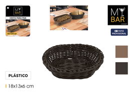 My Bar Cesta para Pan Ovalada de Polipropileno 18 x 13 cm (18 Unidades)