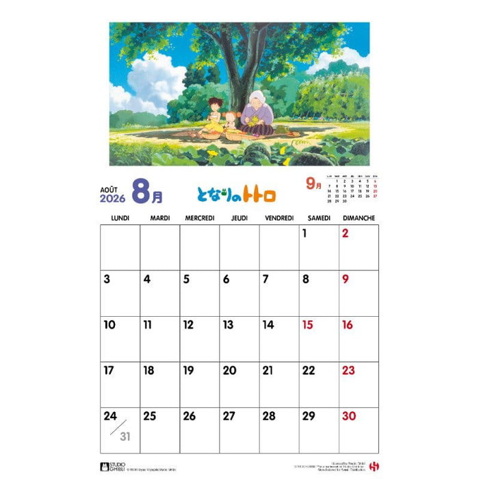 Mon Voisin Totoro Calendario 2026 *FRANCÉS*