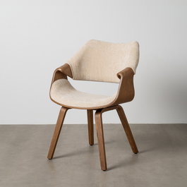 Ixia Silla Crema-Marrón Tejido-Madera