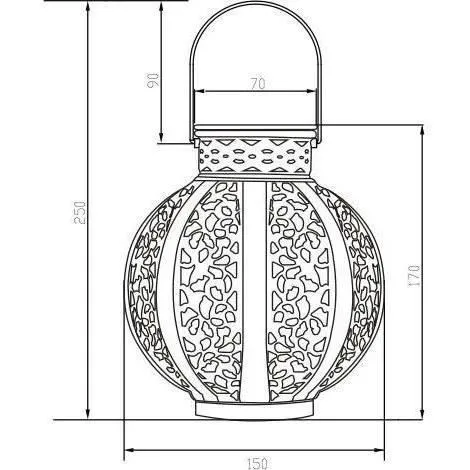 Galix GALG2301 Linterna de metal vintage beige 10 lumens H17cm