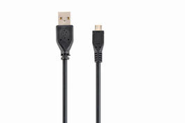 Gembird CCP-MUSB2-AMBM-0.5M Cable USB 2.0 Macho/Macho de 0.5m con Conectores USB A a Micro-USB B Chapados en Oro, Negro