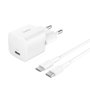 Belkin BoostCharge Cargador de Pared 25W USB-C con Cable USB-C a USB-C 1m Blanco