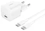 Belkin BoostCharge Cargador de Pared 25W USB-C con Cable USB-C a USB-C 1m Blanco