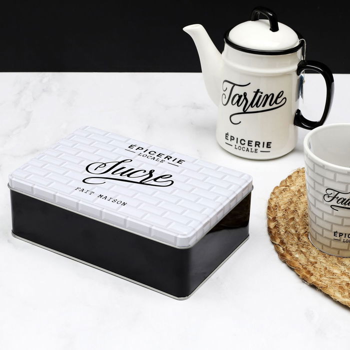 Home Deco Factory Caja Metal "Sucre" Brooklyn para Azúcar 20x13.5x6.5cm