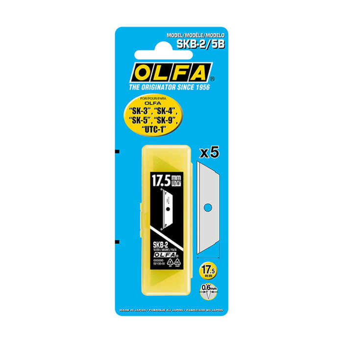 Olfa Juego de 5 Cuchillas Trapezoidales de 17,5 mm