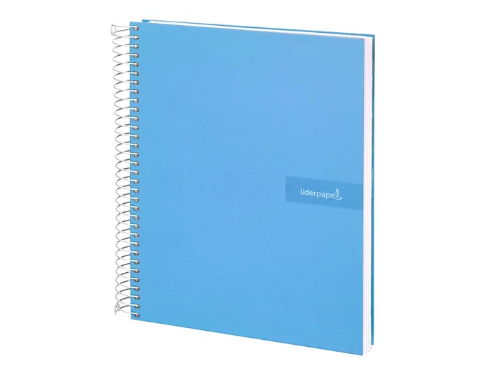 Cuaderno Espiral Liderpapel A4 Crafty Tapa Forrada 80H 90 gr Cuadro 4 mm Con Margen Color Celeste