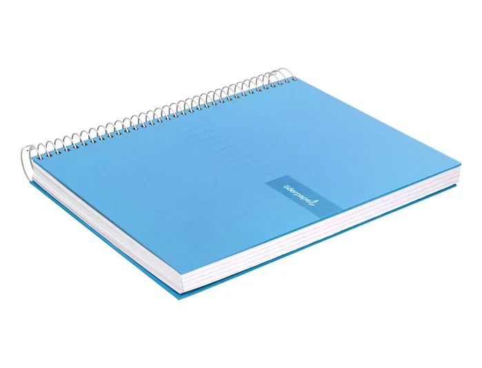 Cuaderno Espiral Liderpapel A4 Crafty Tapa Forrada 80H 90 gr Cuadro 4 mm Con Margen Color Celeste