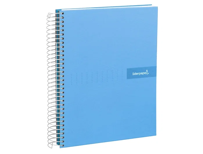 Cuaderno Espiral Liderpapel A4 Crafty Tapa Forrada 80H 90 gr Cuadro 4 mm Con Margen Color Celeste