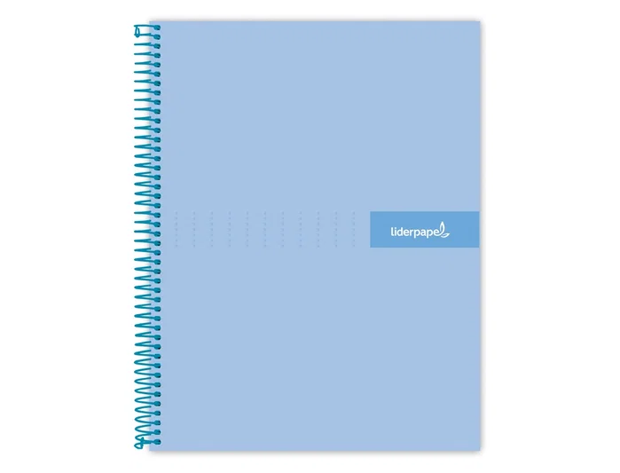 Cuaderno Espiral Liderpapel A4 Crafty Tapa Forrada 80H 90 gr Cuadro 4 mm Con Margen Color Celeste