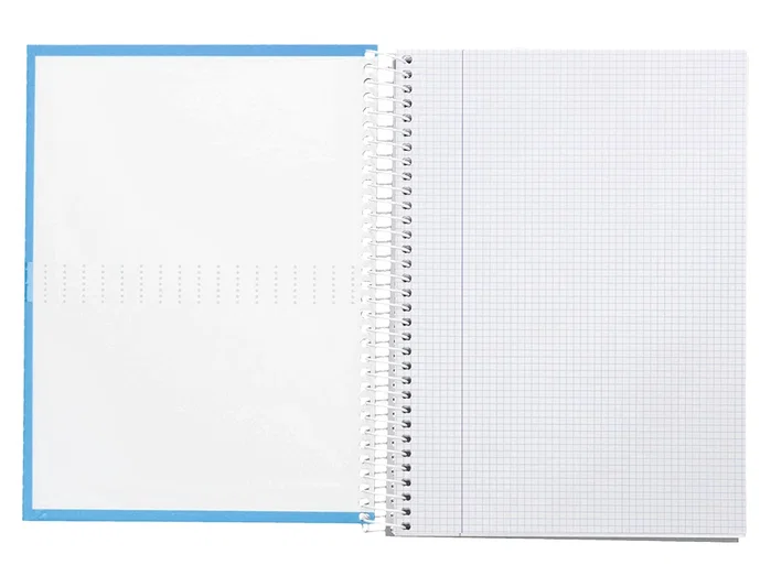 Cuaderno Espiral Liderpapel A4 Crafty Tapa Forrada 80H 90 gr Cuadro 4 mm Con Margen Color Celeste