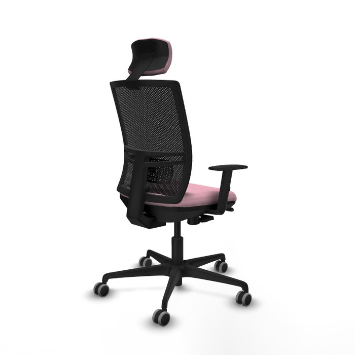 PIQUERAS Y CRESPO Silla de oficina Yunquera Rosa con respaldo de malla Negro