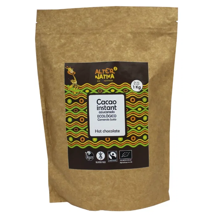 ALTERNATIVA 3 Cacao Instantáneo en Polvo 1Kg - Bio, Ecológico, Comercio Justo, Vegano, Sin Gluten, Sin Lactosa ALTERNATIVA 3 Cacao Instantáneo en Polvo 1Kg - Bio, Ecológico, Comercio Justo, Vegano, Sin Gluten, Sin Lactosa
