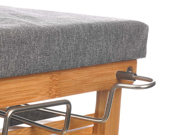 Kipit Planchero Bambú y Tela Gris con Cajones 89 x 12.5 x 34 cm