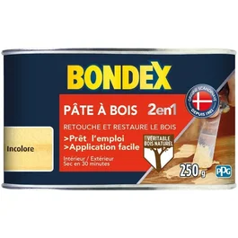 Bondex XYL3261544204850 Masilla Natural para Madera 2 en 1 - 250 g