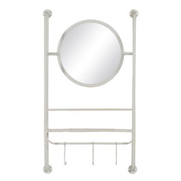 Ixia Espejo con Estante Blanco Metal-Cristal 42,50 x 12 x 72,50 cm