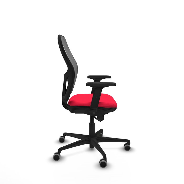 PIQUERAS Y CRESPO Silla de oficina Jorquera con mecanismo Sincro, tela roja y malla gris