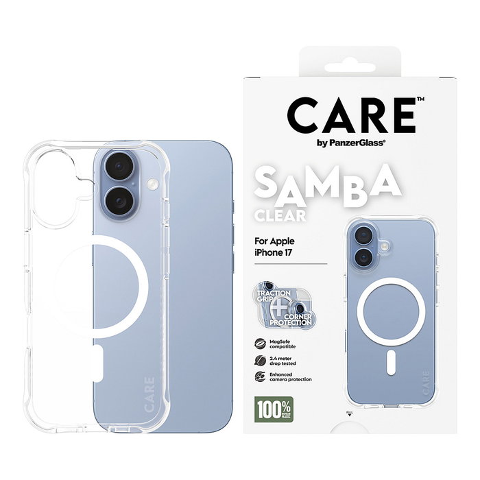 PanzerGlass Samba Case transparente con MagSafe para iPhone 17 PanzerGlass Samba Case transparente con MagSafe para iPhone 17