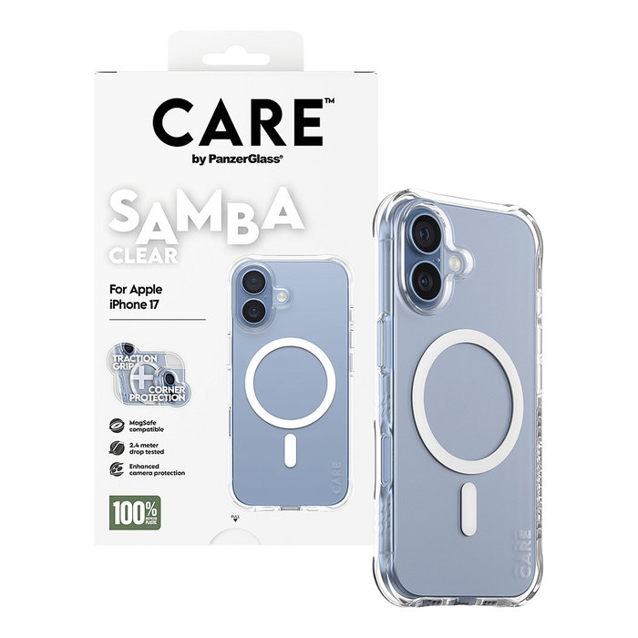 PanzerGlass Samba Case transparente con MagSafe para iPhone 17 PanzerGlass Samba Case transparente con MagSafe para iPhone 17