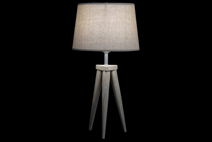 DKD Home Decor Lámpara de Sobremesa Trípode de Pino, 30x30x57 cm, Surtido de 2 Unidades