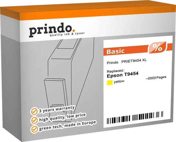 Prindo Cartucho de tinta amarillo PRIET9454 Basic XL Prindo Cartucho de tinta amarillo PRIET9454 Basic XL