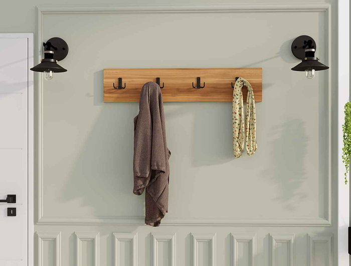Hanah Home Gancho de Pared Nogal 80x15x1.8 cm Tablero de Partículas Melamina Hanah Home Gancho de Pared Nogal 80x15x1.8 cm Tablero de Partículas Melamina