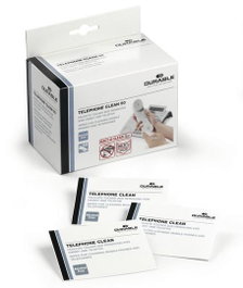 Durable Telephone Clean 50 Toallitas Húmedas Antibacterianas para Teléfonos y Smartphones