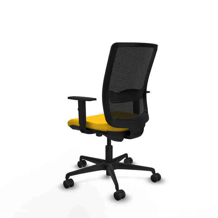 PIQUERAS Y CRESPO Silla de oficina Haches con mecanismo Sincro/Traslack, Amarillo y Negro