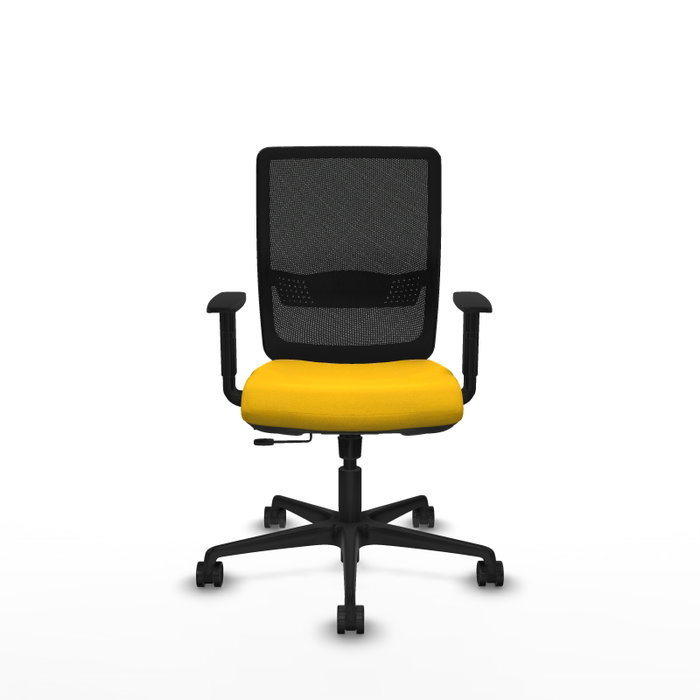 PIQUERAS Y CRESPO Silla de oficina Haches con mecanismo Sincro/Traslack, Amarillo y Negro