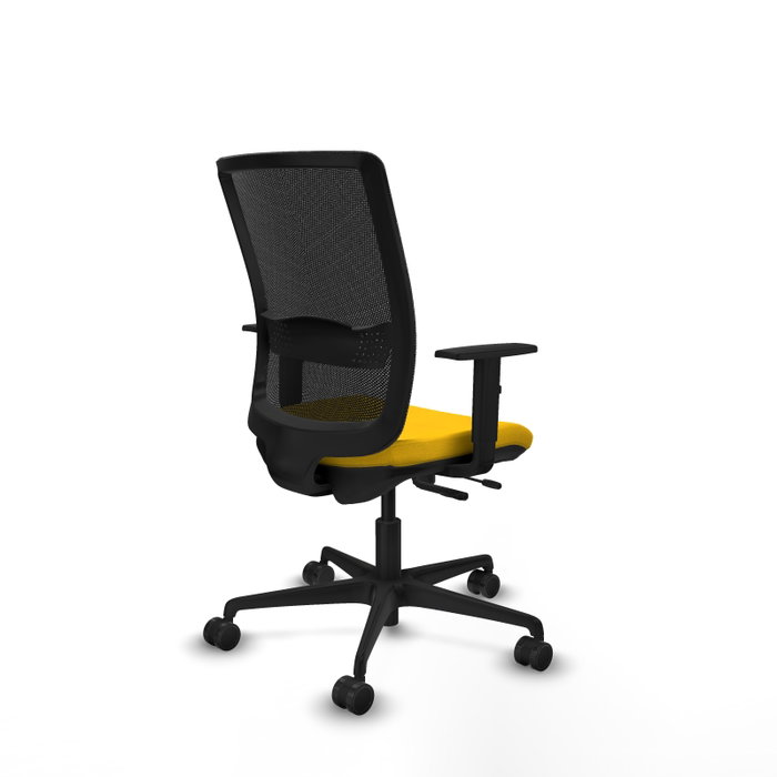 PIQUERAS Y CRESPO Silla de oficina Haches con mecanismo Sincro/Traslack, Amarillo y Negro