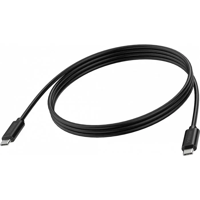 Vision TC-USBCFF/BL Cable Adaptador USB-C Macho a USB-C Macho, USB 3.2 Gen 1, 8K a 60Hz, 100W, Negro