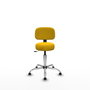 PIQUERAS Y CRESPO Silla Llanos giratorio bali amarillo base cromada con topes
