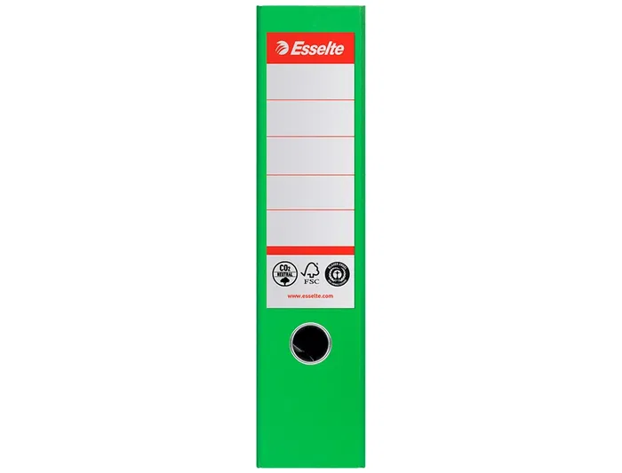 Esselte Archivador de Palanca N 1 CO2 Neutral DIN A4 Cartón Forrado Lomo 75 mm Verde Vivida