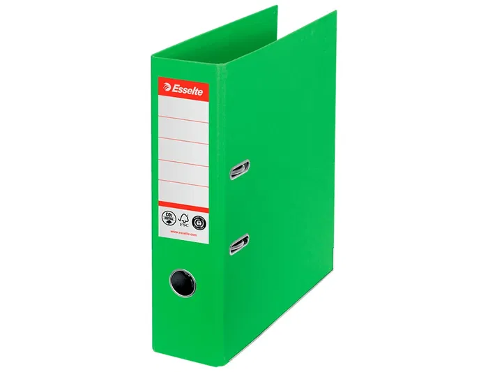 Esselte Archivador de Palanca N 1 CO2 Neutral DIN A4 Cartón Forrado Lomo 75 mm Verde Vivida