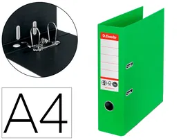Esselte Archivador de Palanca N 1 CO2 Neutral DIN A4 Cartón Forrado Lomo 75 mm Verde Vivida