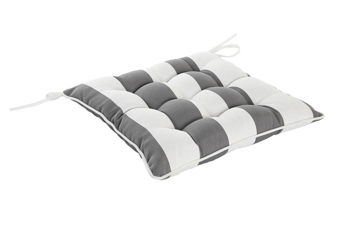 DKD Home Decor Cojin Marino Gris Blanco 40 x 7 x 40 cm para Terraza y Jardin