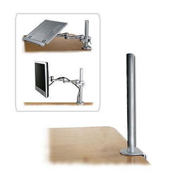 Lindy Soporte de Mesa con Abrazadera de 450mm, Plata, Modular para Pantallas y Laptops