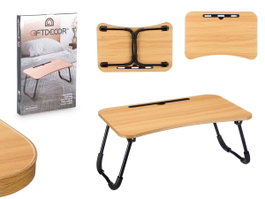 Giftdecor Mesa Plegable Madera MDF Marrón y Negro 60x40x26cm Max 10kg (Set de 8)